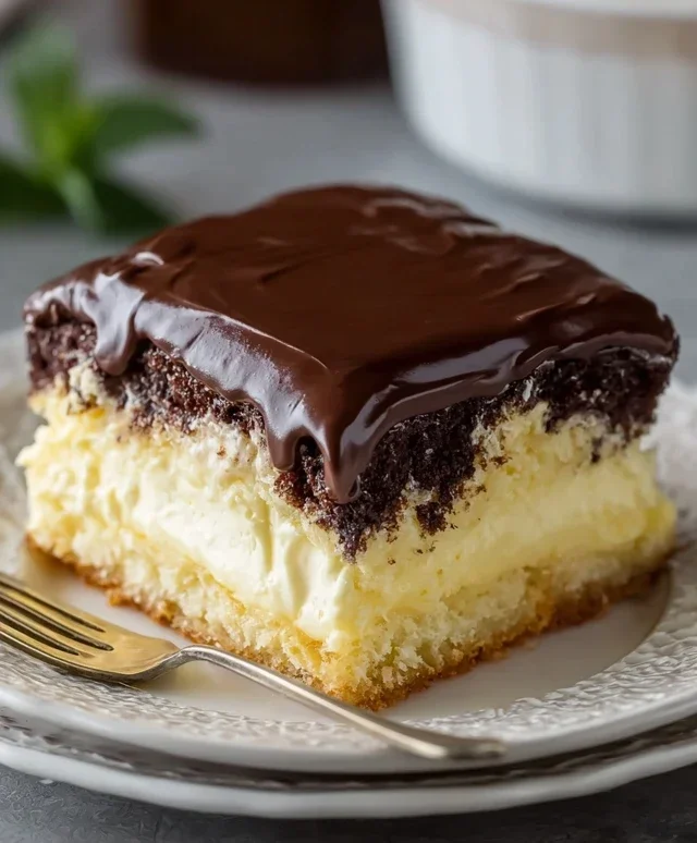 Boston Cream Poke Cake