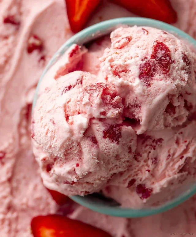 Homemade Strawberry Ice Cream