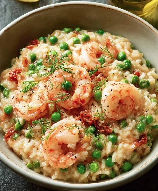 Shrimp Risotto with Peas