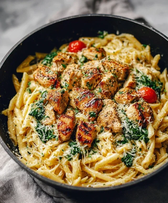 Healthy Garlic Parmesan Chicken Pasta