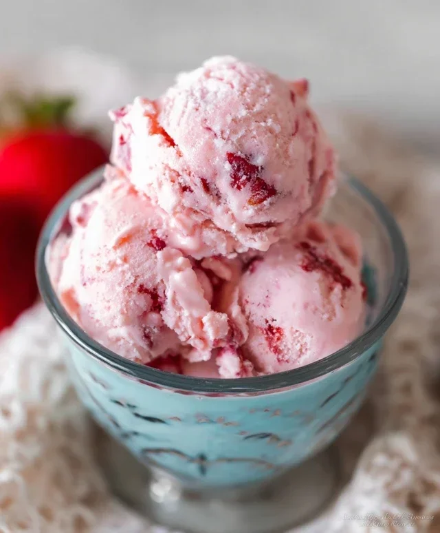 Homemade Strawberry Ice Cream