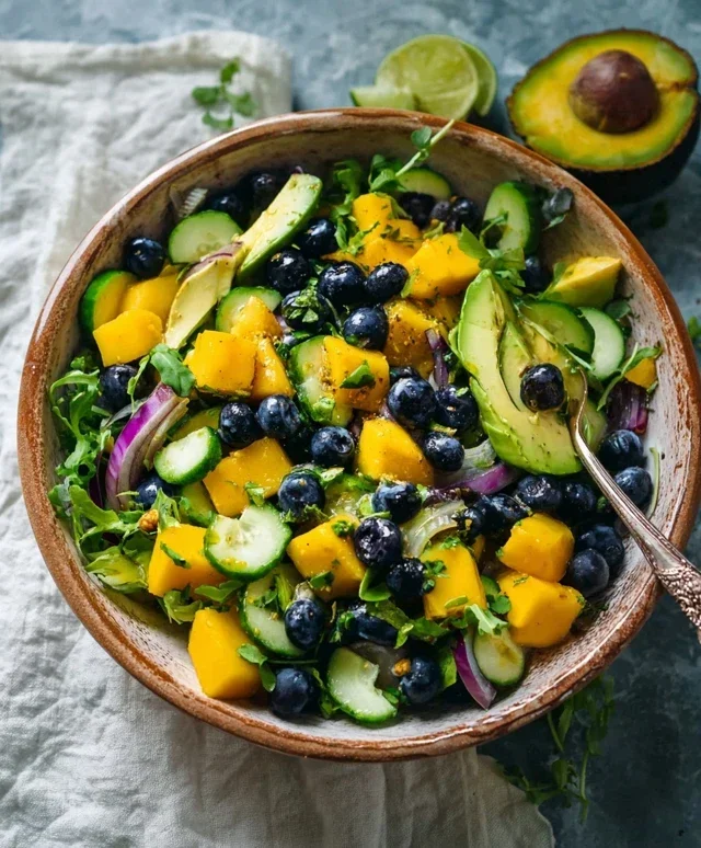Mango Cucumber Salad with Blueberry and Avocado