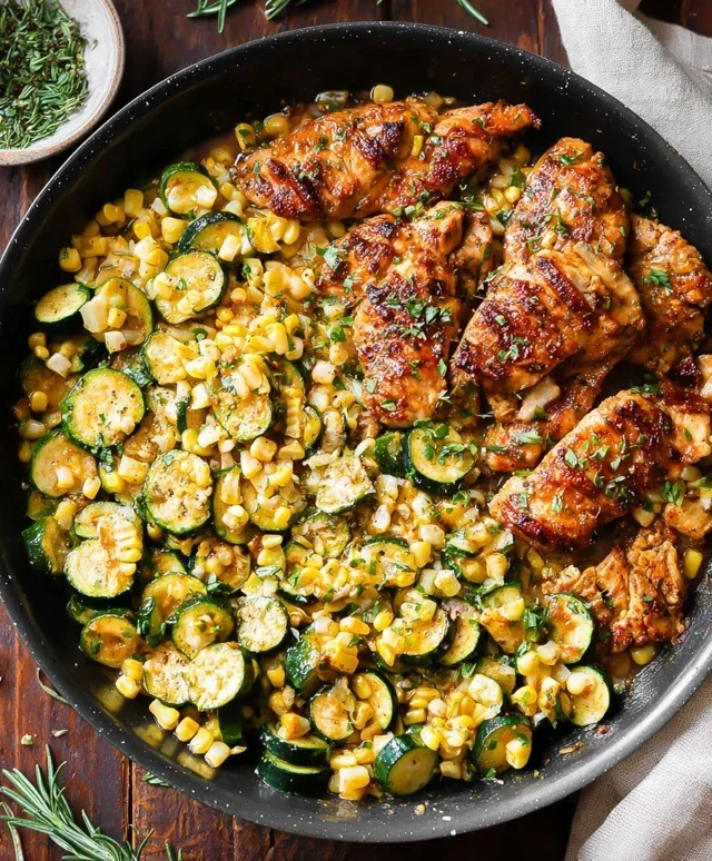 Garlic Butter Chicken with Zucchini and Corn - One-Pan, 30-Minute Meal