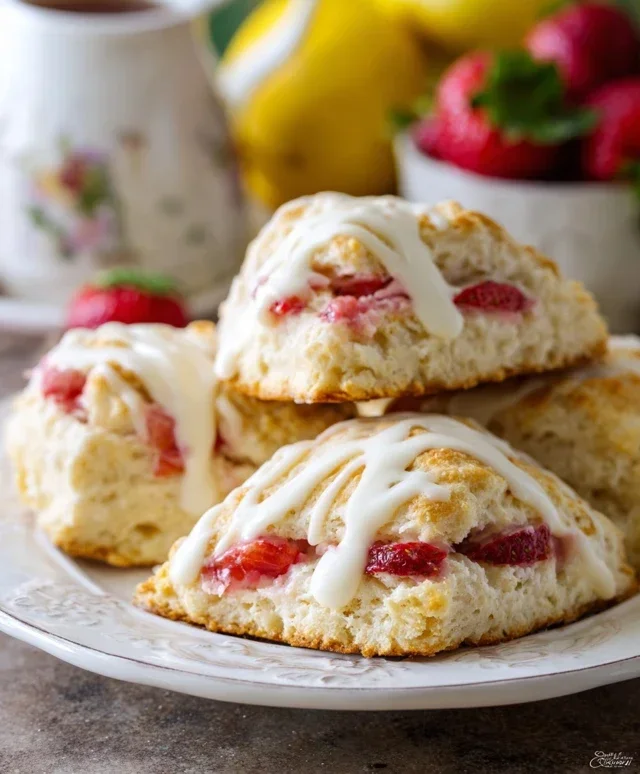 Strawberry Lemon Cream Scones