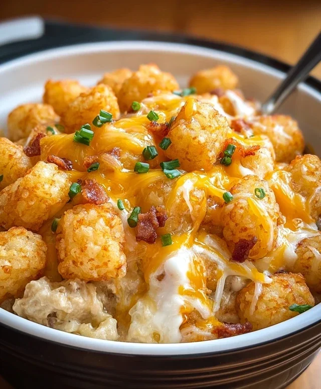 Crock Pot Chicken Tater Tot Casserole