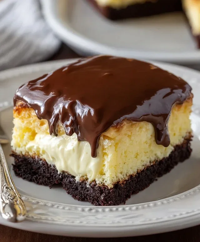 Boston Cream Poke Cake