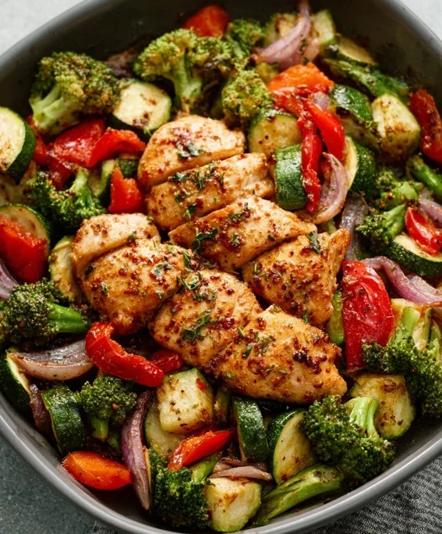 Air Fryer Chicken and Vegetables (in 15 minutes!)