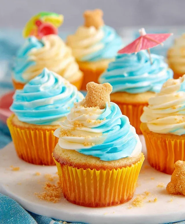 Beach Party Cupcakes
