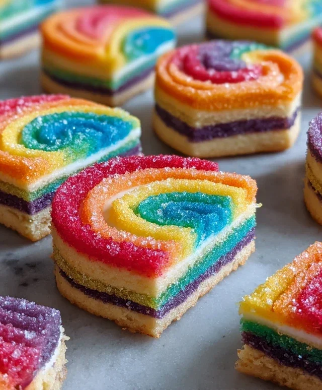 Piped Rainbow Shortbread Cookies
