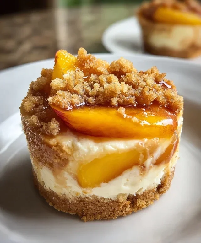 Stuffed Peach Cobbler Mini Cheesecake