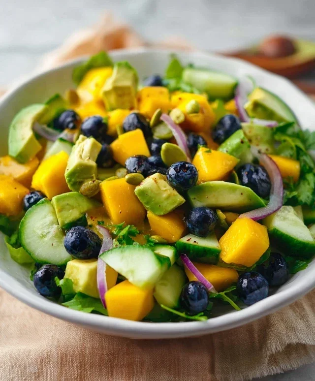 Mango Cucumber Salad with Blueberry and Avocado