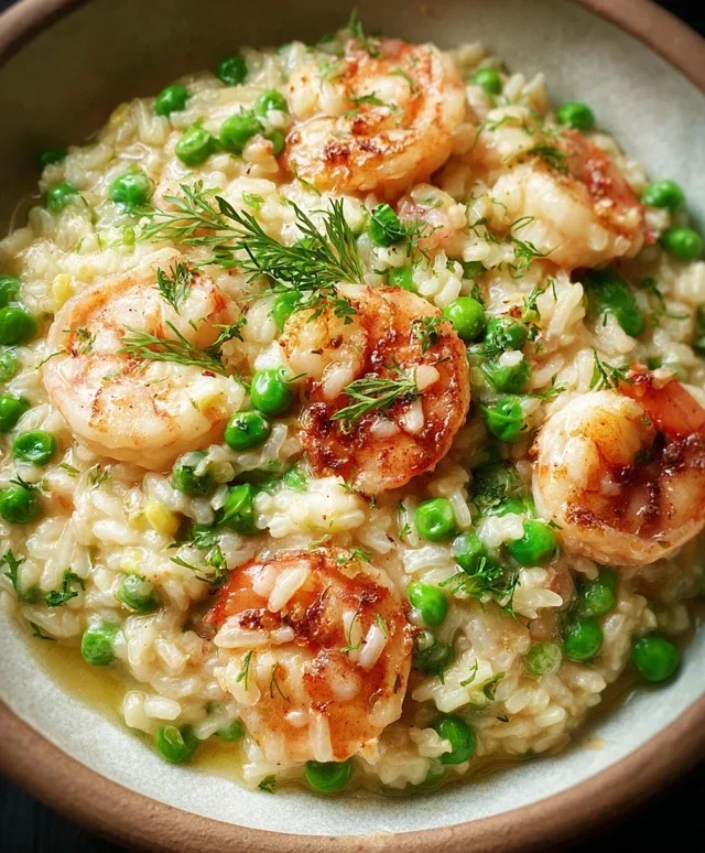 Shrimp Risotto with Peas