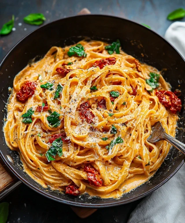 Vegan Creamy Sun Dried Tomato Pasta Recipe
