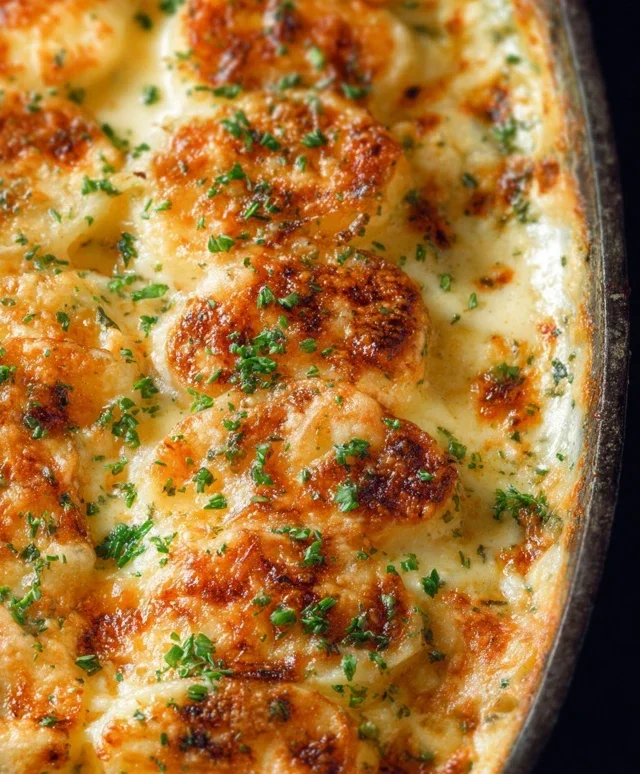 Roasted Garlic Potatoes au Gratin