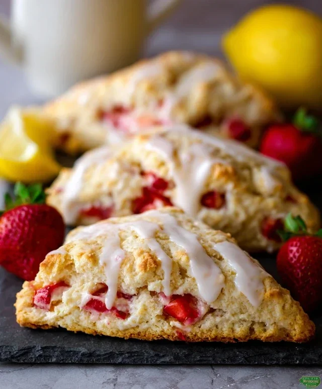 Strawberry Lemon Cream Scones