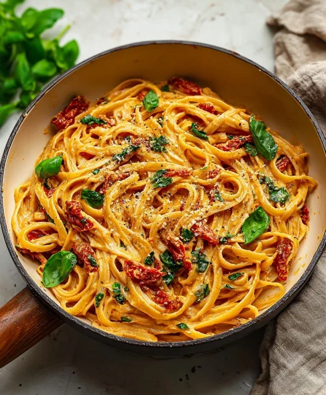 Vegan Creamy Sun Dried Tomato Pasta Recipe