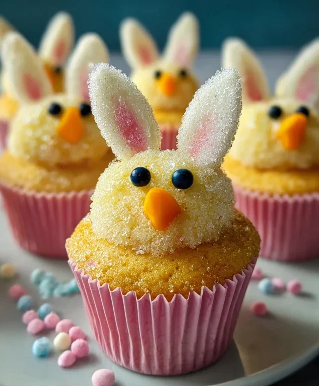 Easter Bunny and Chick Cupcakes