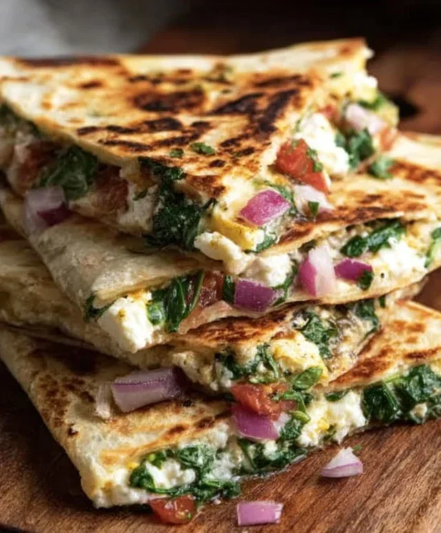 Spinach and Feta Quesadillas