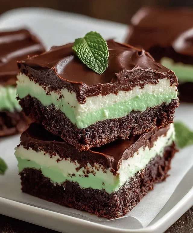 Triple-layer chocolate mint squares