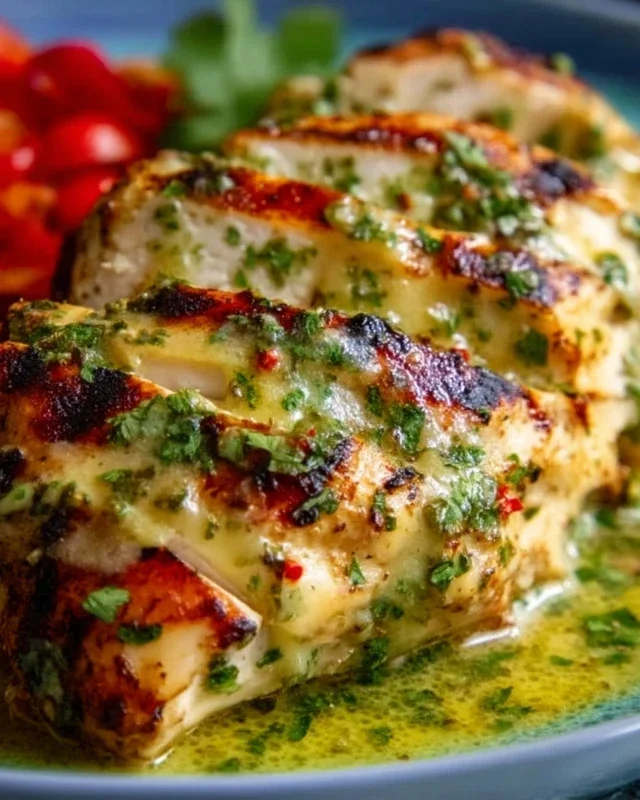 Grilled Salsa Verde Chicken with Pepper Jack