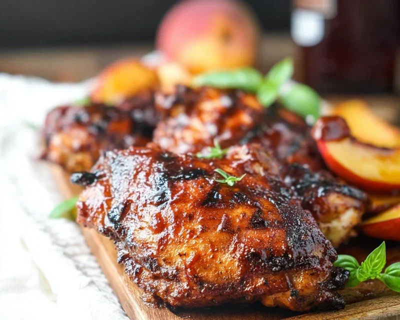 Grilled Bourbon Extract Extract Peach BBQ Chicken