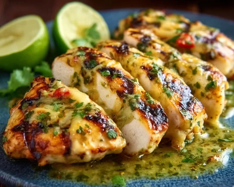 Grilled Salsa Verde Chicken with Pepper Jack