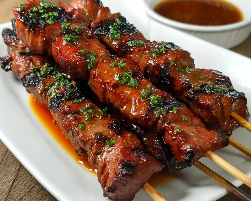 BBQ Beef Skewers with Filipino BBQ Marinade