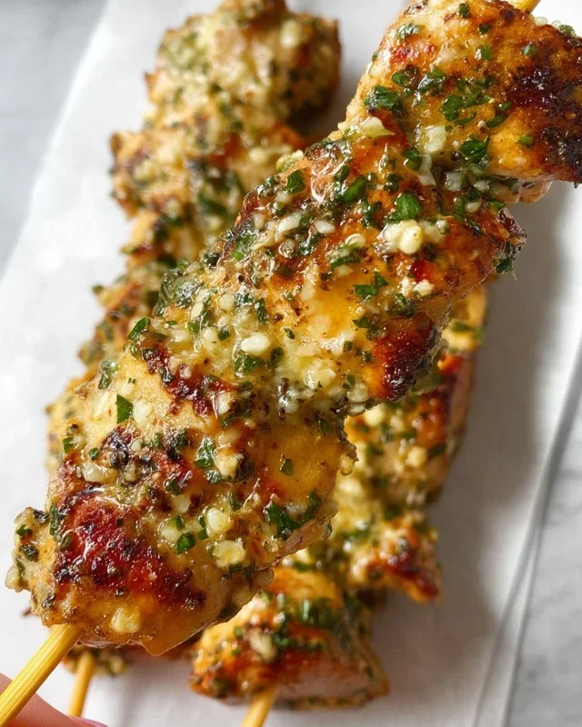 Garlic Parmesan Chicken Skewers