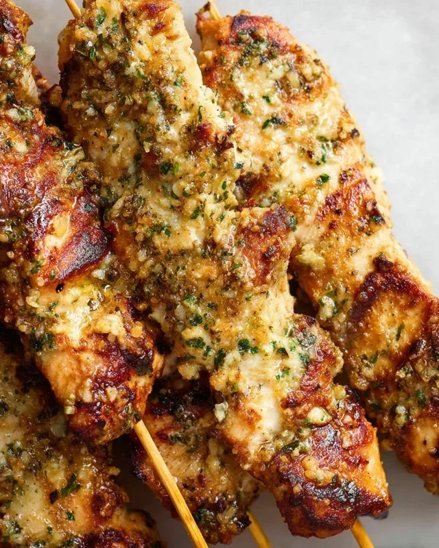 Ranch Garlic Parmesan Chicken Skewers
