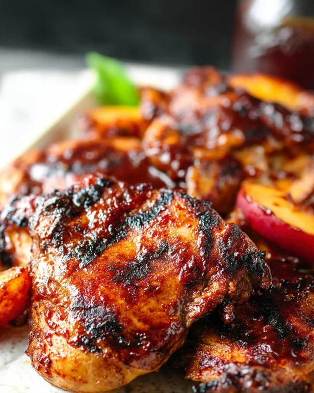 Grilled Bourbon Extract Extract Peach BBQ Chicken