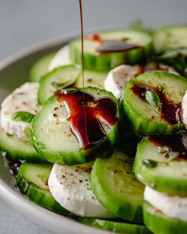 Fresh Cucumber Caprese Salad