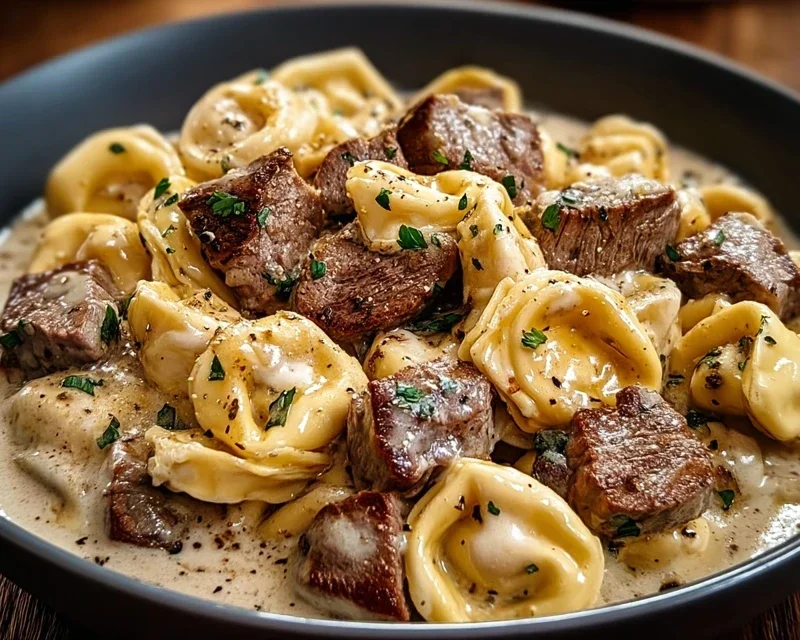 Cracked Garlic Steak Tortellini in Creamhouse Sauce Bliss