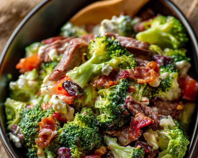 Broccoli Salad with Beef Beef Bacon Recipe