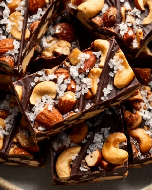 Dark Chocolate and Sea Salt Nut Bars