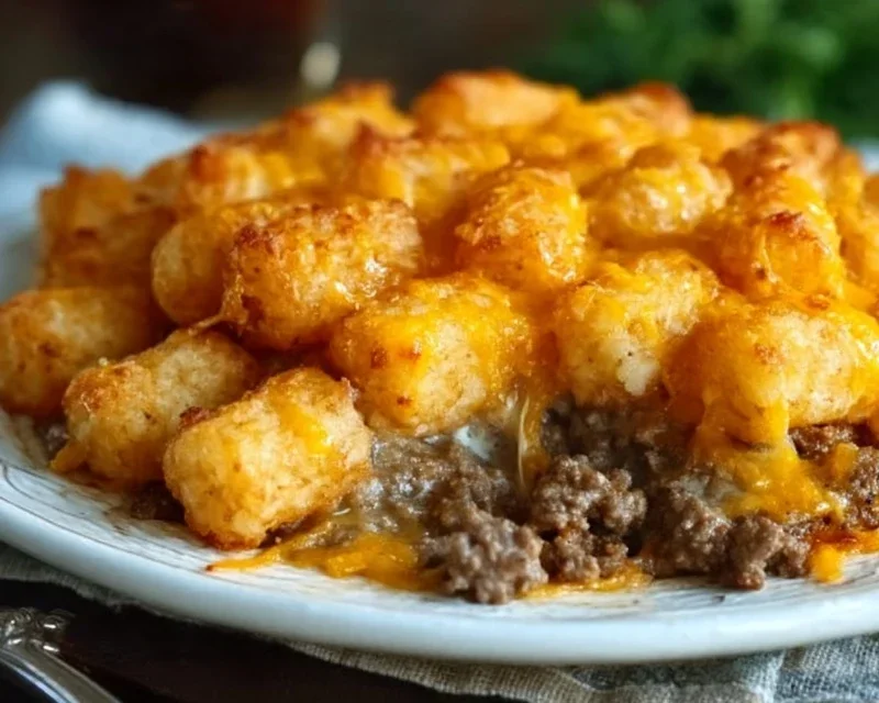 Tater Tot Casserole with Ground Beef