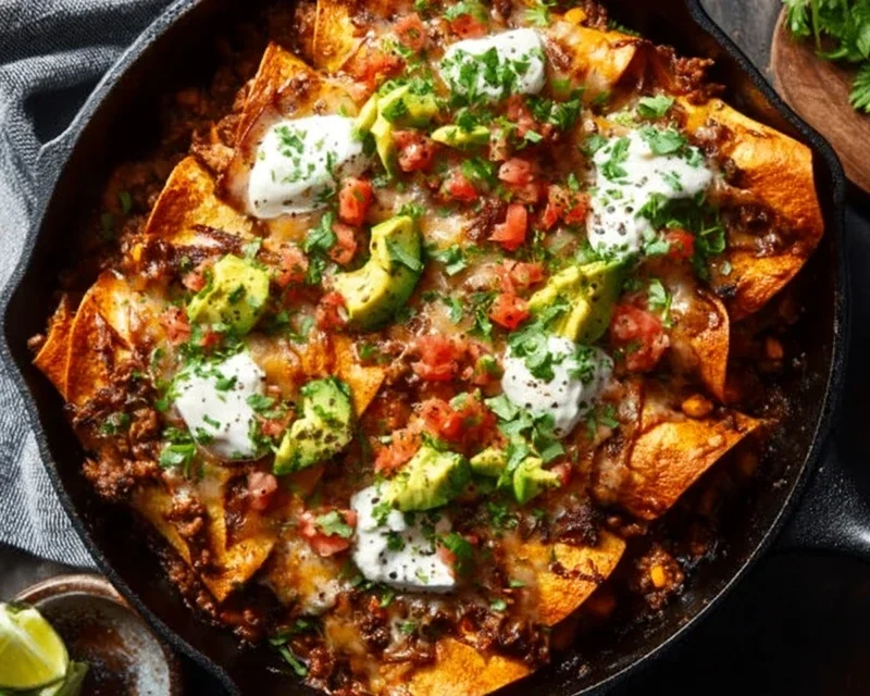 Beef Skillet Enchiladas