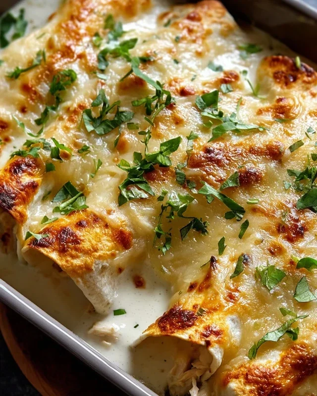 Creamy White Chicken Enchiladas