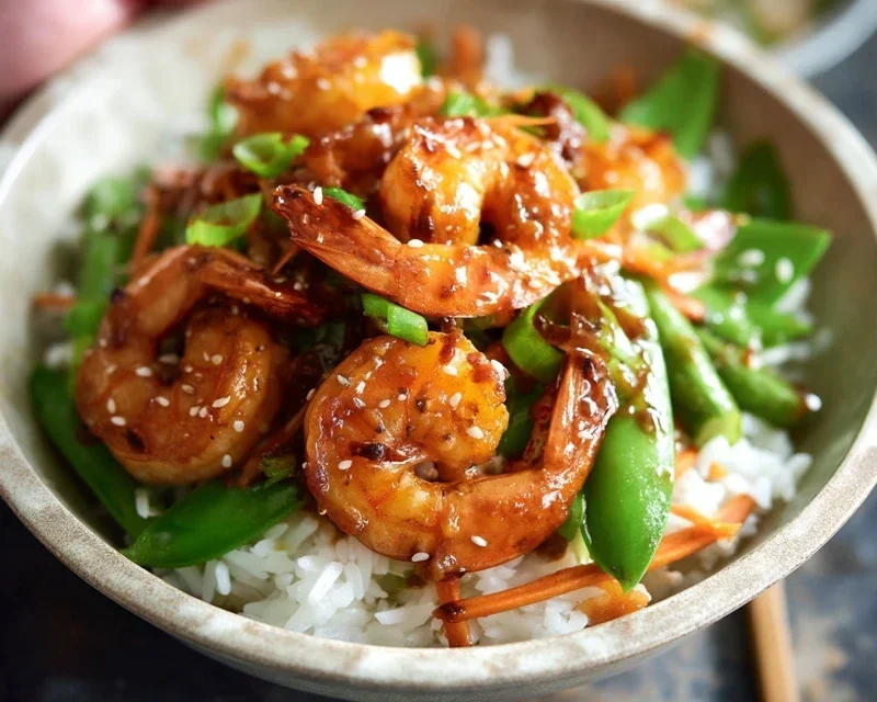 Honey Garlic Shrimp Bowls