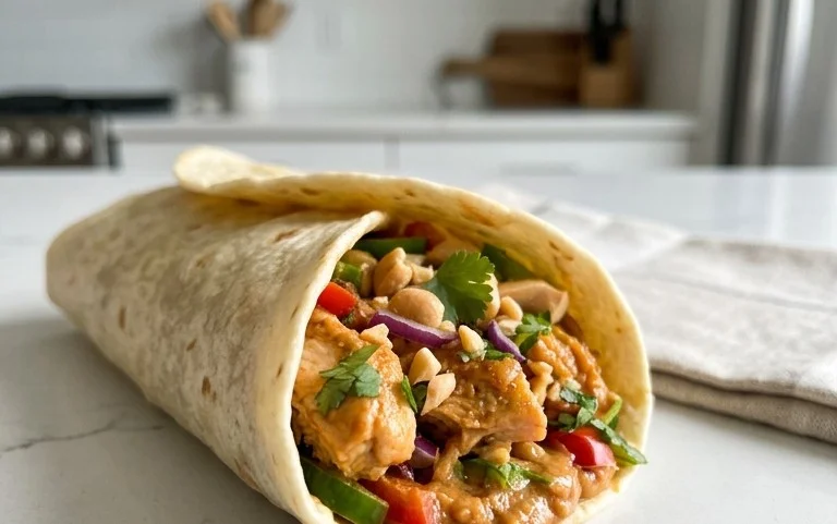 Thai Peanut Chicken Wraps