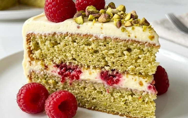 Pistachio Raspberry Cake