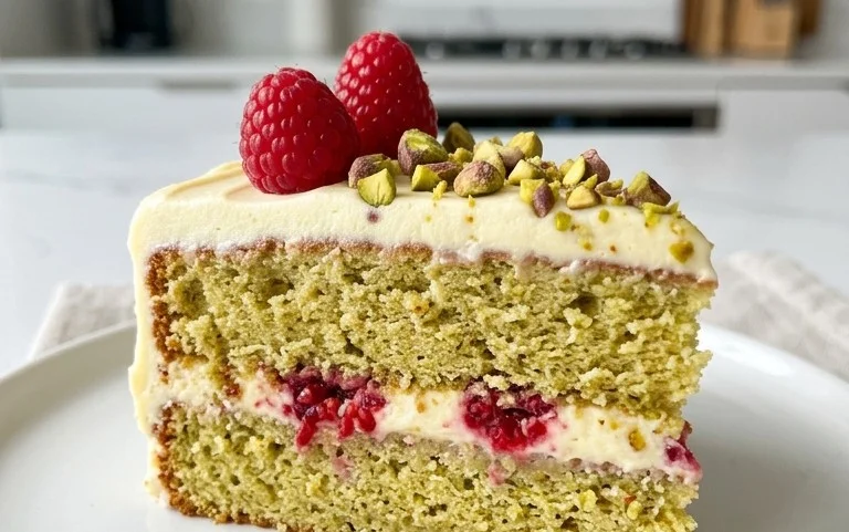 Pistachio Raspberry Cake