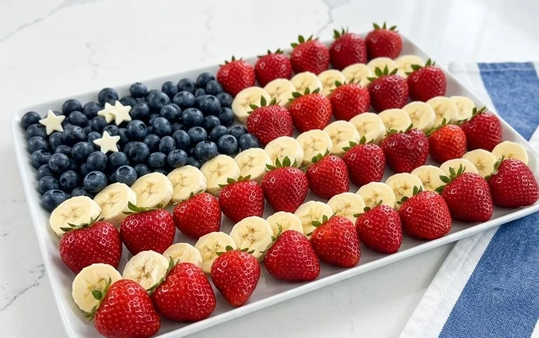 4th of July Fruit Platter Idea | How to Make an American Flag