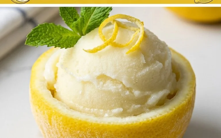 Sorbetto di Limone Dressed Up in a Frozen Lemon Shell