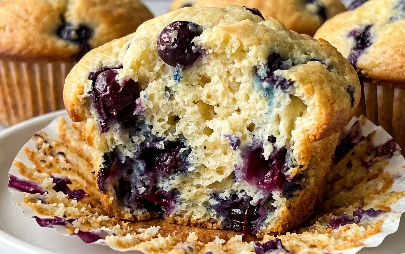 Sour Cream Blueberry Muffins