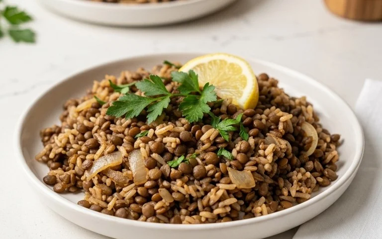 Easy Mediterranean Lentils and Rice