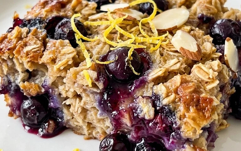 Lemon Blueberry Baked Oats