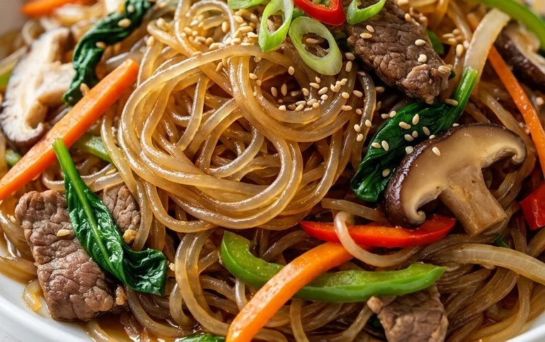 Japchae (Korean Glass Noodle Stir Fry)