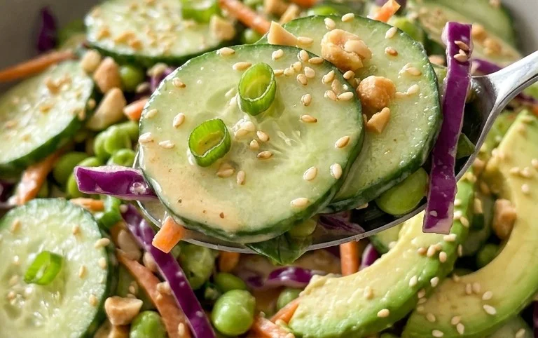 Creamy Asian Cucumber Salad Bowl
