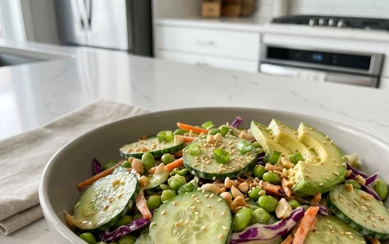 Creamy Asian Cucumber Salad Bowl