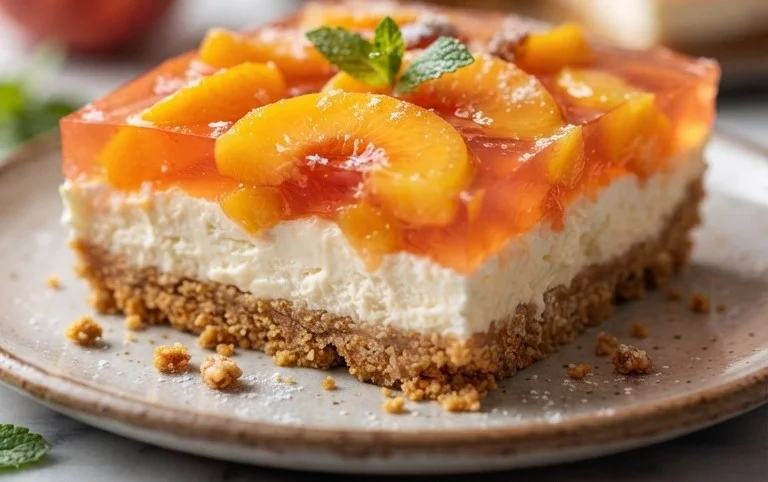Peach Pretzel Salad Dessert